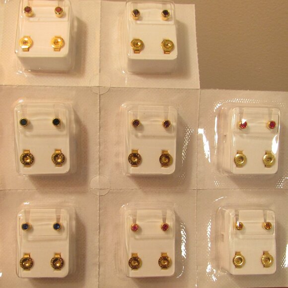 Caflon Surgical Steel 4mm Ear Piercing Studs, 12 Pair Birthstone Colors - Picture 11 of 12